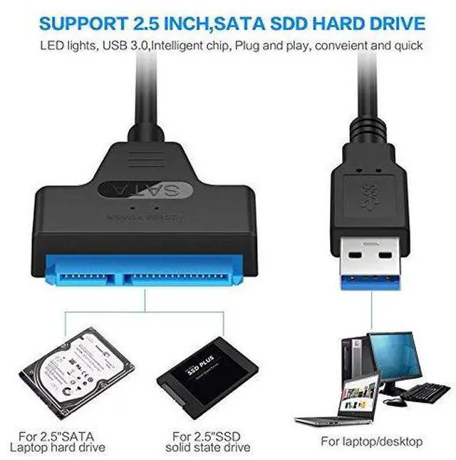 Main image of Super Speed 5Gbps USB 3.0 to SATA 22 Pin Adapter Cable for 2.5 Hard Disk Driver SSD