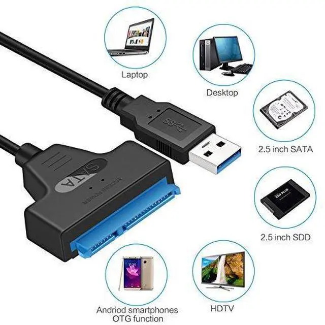 Alt view image 5 of 6 - Super Speed 5Gbps USB 3.0 to SATA 22 Pin Adapter Cable for 2.5 Hard Disk Driver SSD