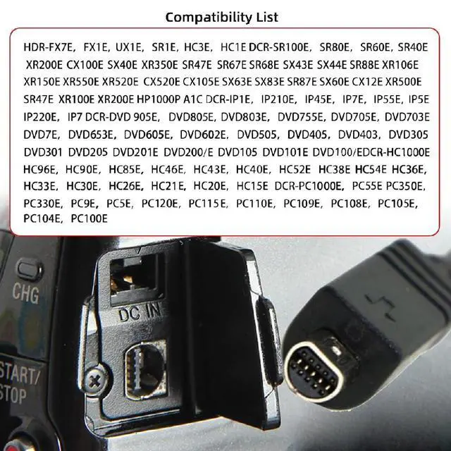 Alt view image 4 of 7 - USB2.0 Type-A Host to Camcorder 10Pin Data Power Cable VMC-15FS for 10Pin DCR-705E 602E SR42 605E HC46E DVD7E 803E 805E