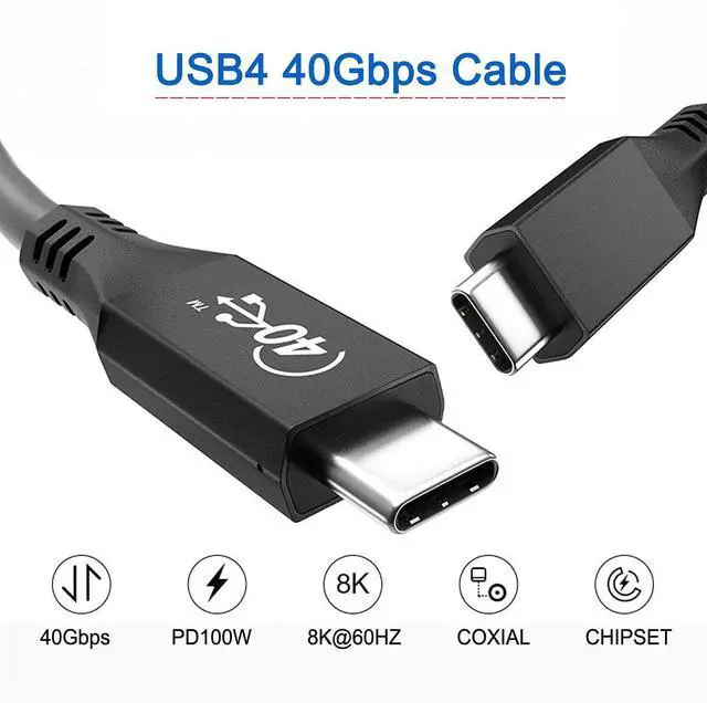 Alt view image 5 of 7 - USB-IF Certification USB4 Cable 40Gbps with 100W Charging and 8K@60Hz 5K@60Hz 100CM