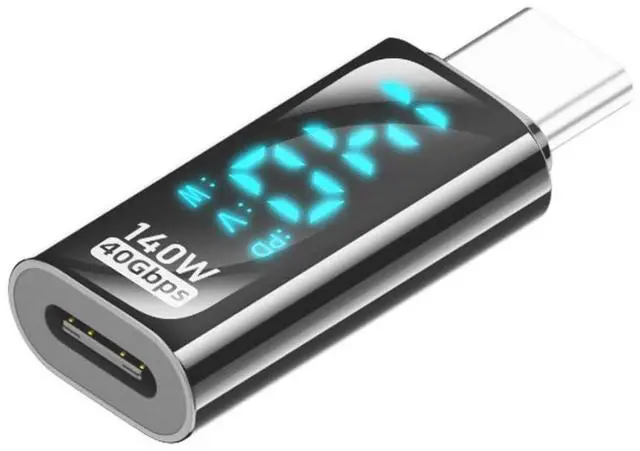 Main image of USB C Digital Display Adapter, USB 4.0 Type C Male to Female 40Gbps 8K@60Hz Data Transfer PD 140W Fast Charging Power Meter Tester Converter Adapter