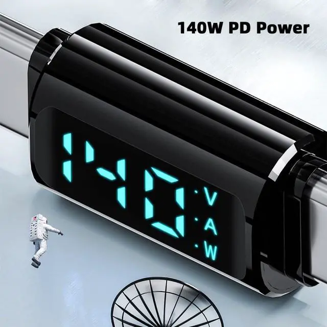 Alt view image 7 of 7 - USB C Digital Display Adapter, USB 4.0 Type C Male to Female 40Gbps 8K@60Hz Data Transfer PD 140W Fast Charging Power Meter Tester Converter Adapter