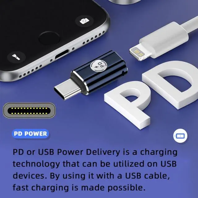 Alt view image 4 of 7 - USB C to 8P Converter USB C PD 27W Power 480Mbps Data Adapter Compatible with Phone & Andtoid & Tablet