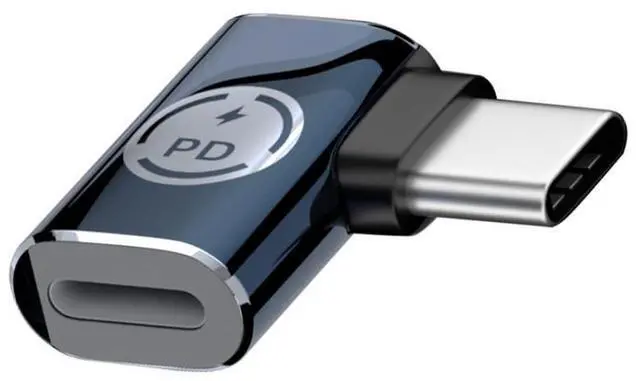 Main image of USB C to 8P Converter USB C PD 27W Power 480Mbps Data 90 Degree Right Angled Adapter Compatible with Phone & Andtoid & Tablet