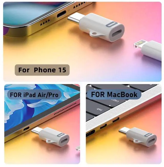 Alt view image 4 of 7 - 2 Pack USB C to 8P Converter USB C PD 27W Power 480Mbps Data Adapter Compatible with Phone & Android & Tablet