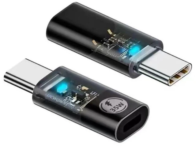 Alt view image 7 of 7 - 8P to USB C Converter USB C PD 35W Power 480Mbps Data Adapter Transparent with LED
