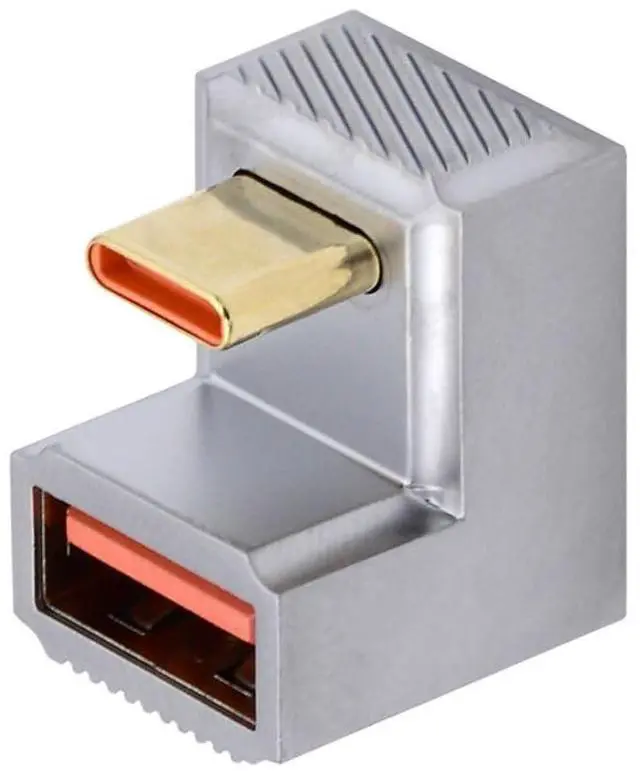 Main image of USB C Connector USB 3.0 to USB C OTG Data 10Gbps PD 120W Power Adapter Alloy Shell U Shape Angled