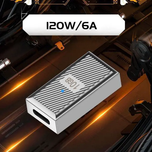 Alt view image 4 of 6 - USB C Connector USB C to USB 3.0 OTG Data 10Gbps PD 120W Power Adapter Alloy Shell