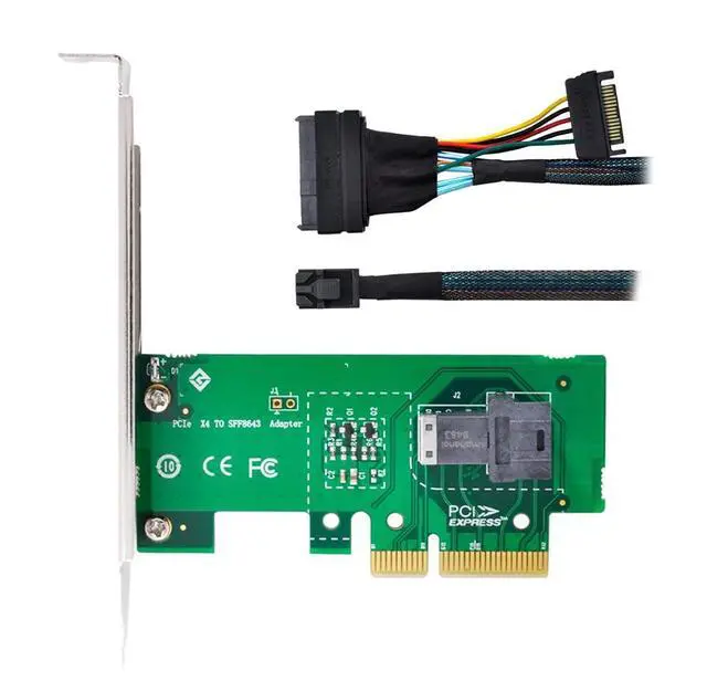 Alt view image 7 of 7 - SFF-8643 to PCI-E 4X Adapter with SFF-8639 to SFF-8643 Cable for Mainboard U.2 SFF-8639 SSD Expansion
