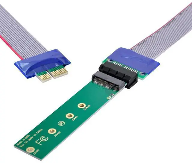Alt view image 6 of 7 - NVME AHCI NGFF M-Key SSD to PCI-E 3.0 1x x1 Vertical Adapter with PCI-E x1 Male to Female Extension Cable