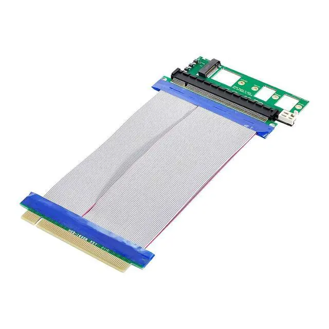 Alt view image 4 of 7 - NGFF M-Key NVME AHCI SSD to PCI-E 3.0 16x x16 Vertical Adapter with PCI-E Male to Female Extension Cable