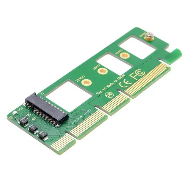 Alt view image 7 of 7 - NGFF M-Key NVME AHCI SSD to PCI-E 3.0 16x x16 Vertical Adapter with PCI-E Male to Female Extension Cable
