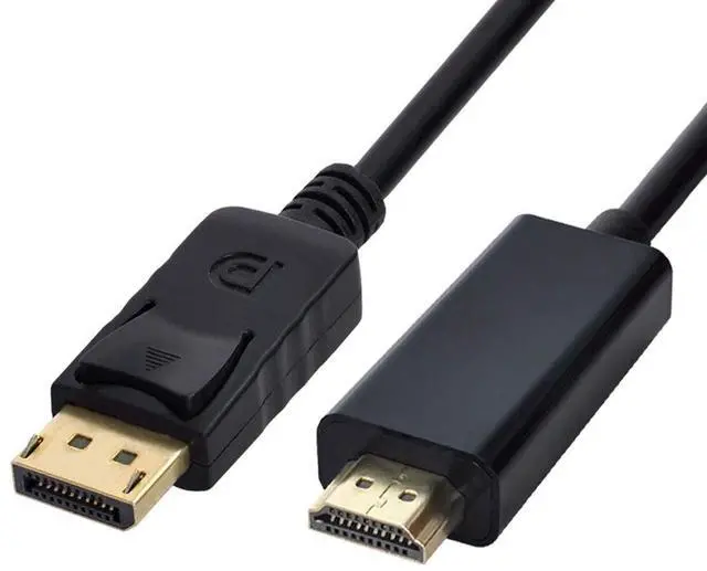 Main image of DisplayPort to HDMI Display Cable,Gold-Plated DisplayPort Male to HDMI Male Uni-Directional Adapter 1920x1200 1080P 6ft