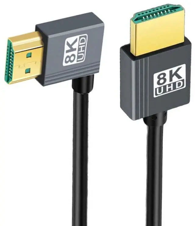 Main image of HDMI 2.1 Cable,HDMI Male to Male 90 Degree Right Angled 8K@60Hz 4K@120Hz 48Gbps Ultra High-Speed Flexibility Gold-Plated Cable 1.0M for TV, Monitor, Computer