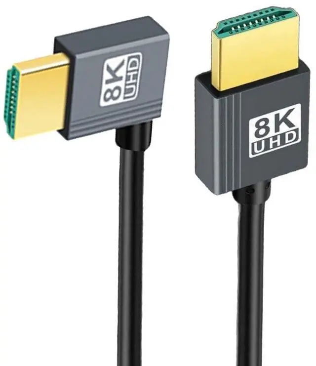 Main image of HDMI 2.1 Cable,HDMI Male to Male 90 Degree Left Angled 8K@60Hz 4K@120Hz 48Gbps Ultra High-Speed Flexibility Gold-Plated Cable 0.5M for TV, Monitor, Computer