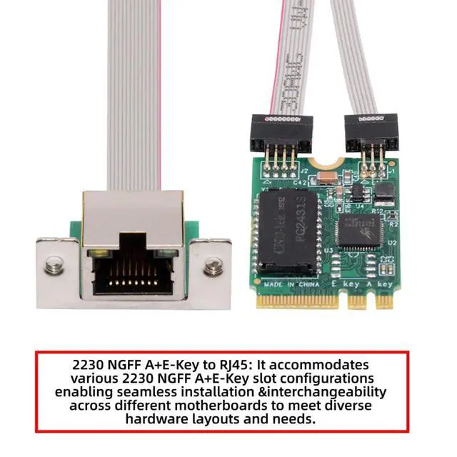Alt view image 4 of 7 - Wireless M.2(A+E Key) to RJ45 Network Adapter,2.5G Gigabi Ethernet Network Card Adapter for Win XP/7/8/10/Linux/Vista/MacOS