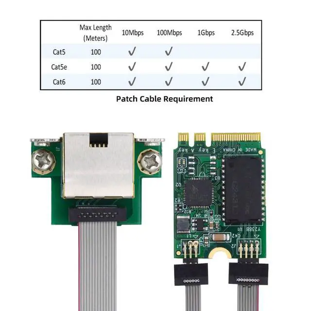 Alt view image 5 of 7 - Wireless M.2(A+E Key) to RJ45 Network Adapter,2.5G Gigabi Ethernet Network Card Adapter for Win XP/7/8/10/Linux/Vista/MacOS