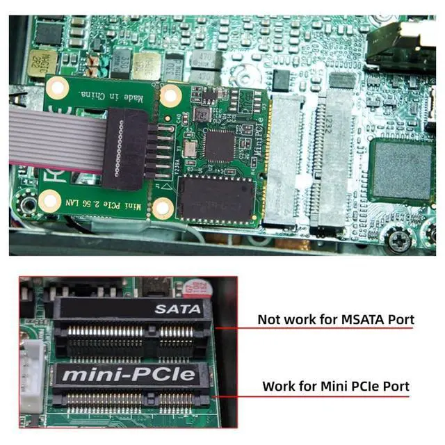 Alt view image 7 of 7 - Wireless Mini PCI-E to RJ45 Network Adapter,2.5G Gigabi Ethernet Network Card Adapter for Win XP/7/8/10/Linux/Vista/MacOS