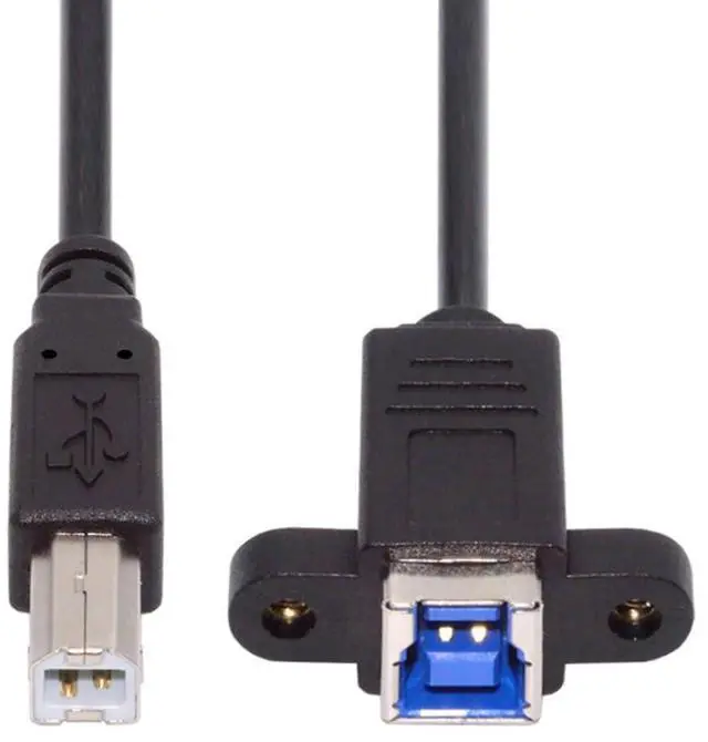 Main image of 0.98FT USB 3.0 Type-B Cable,USB 2.0 Type-B to USB-B Data Extension Cable with Panel Mount Holes