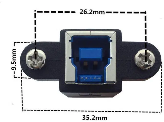 Alt view image 7 of 7 - 0.98FT USB 3.0 Type-B Cable,USB 3.0 Micro-B to USB-B Data Extension Cable with Panel Mount Holes