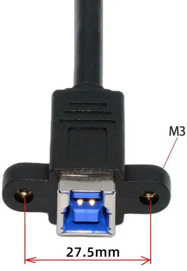 Alt view image 7 of 7 - 0.98FT USB 3.0 Type-B Cable,USB-20Pin to USB-B Data Extension Cable with Panel Mount Holes