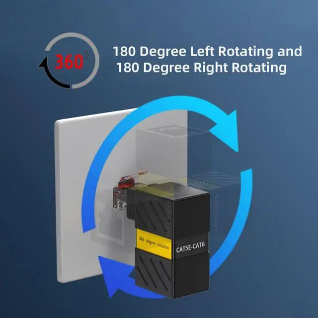 Alt view image 3 of 7 - CAT6 RJ45 90 Degree Angled Rotating Connector Ethernet Extender LAN Network Cable Extension Adapter 360 Degree Rotating