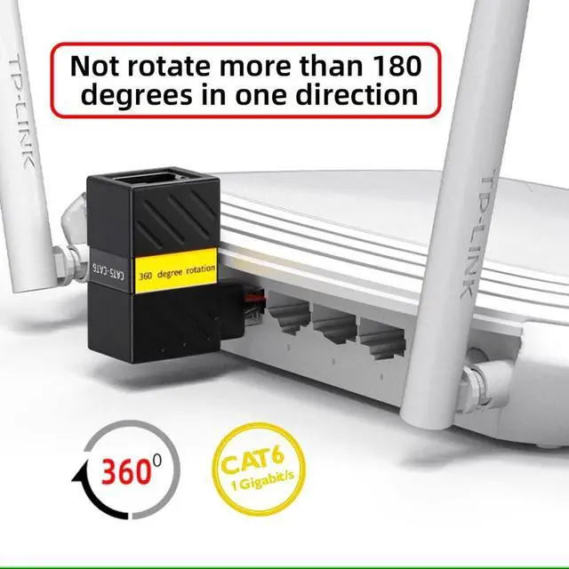 Alt view image 2 of 7 - CAT6 RJ45 90 Degree Angled Rotating Connector Ethernet Extender LAN Network Cable Extension Adapter 360 Degree Rotating