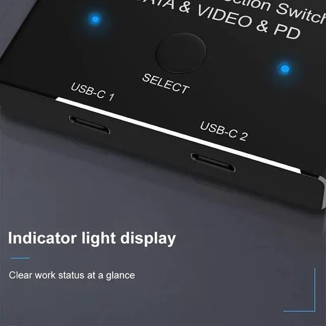 Alt view image 5 of 7 - PD 8K@30hz 100W 10Gbps USB-C Type-C Bi-Direction Switch MST 1 to 2 Hub Support Video Data