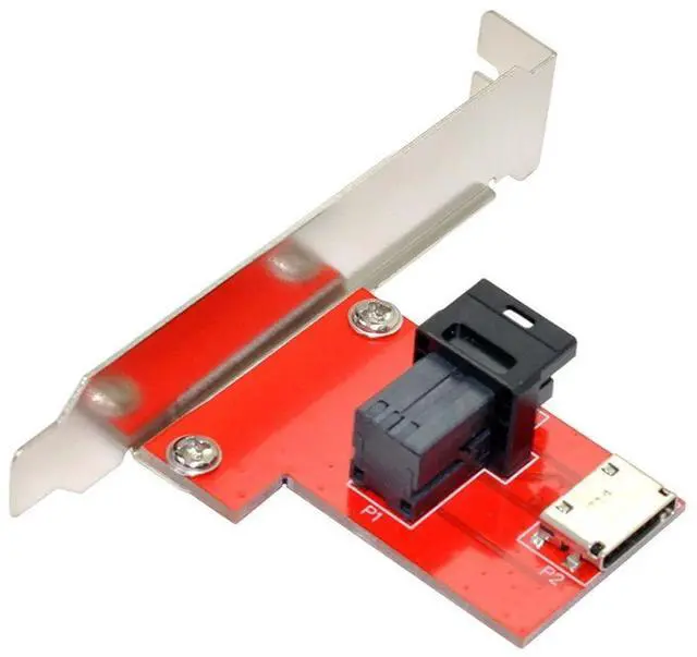 Main image of Mini SAS HD SFF-8643 PCI-Express 4.0 to Oculink SFF-8611 SFF-8612 PCBA Female Adapter with Bracket