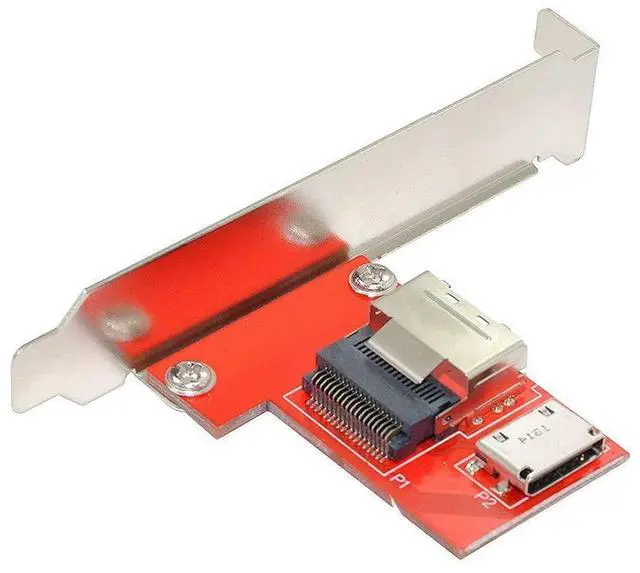 Main image of Mini SAS SFF-8087 PCI-Express 4.0 to Oculink SFF-8611 SFF-8612 PCBA Female Adapter with Bracket