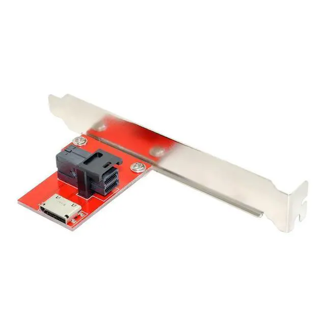 Alt view image 7 of 7 - Mini SAS HD SFF-8643 PCI-Express 4.0 to Oculink SFF-8611 SFF-8612 PCBA Female Adapter with Bracket