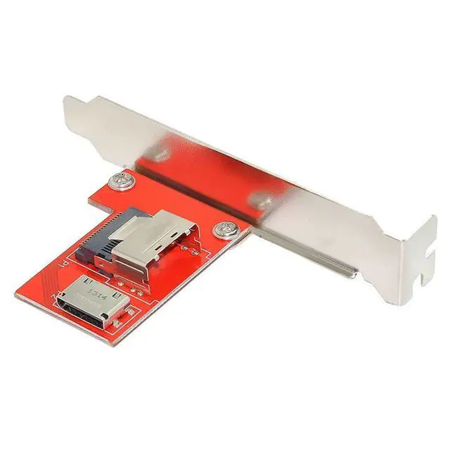 Alt view image 6 of 7 - Mini SAS SFF-8087 PCI-Express 4.0 to Oculink SFF-8611 SFF-8612 PCBA Female Adapter with Bracket