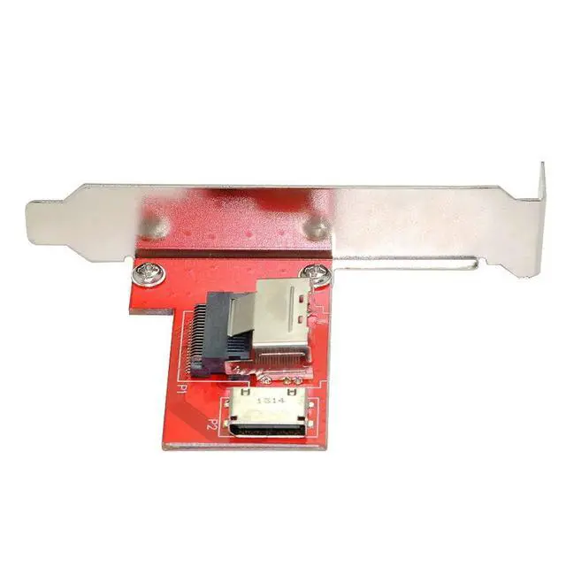 Alt view image 7 of 7 - Mini SAS SFF-8087 PCI-Express 4.0 to Oculink SFF-8611 SFF-8612 PCBA Female Adapter with Bracket