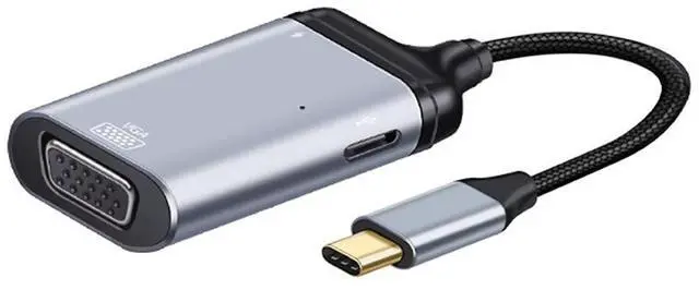 Alt view image 5 of 7 - USB C HUB,USB C to VGA/USB C Data/PD 65W Fast Charging 3 in 1 Multiport Adapter Support Display/Data/Charging Working at The Same time