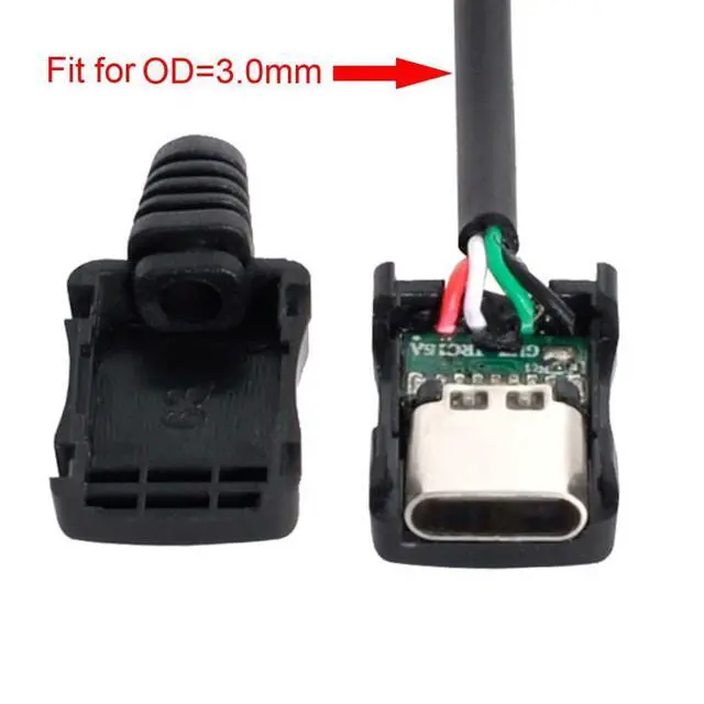 Alt view image 2 of 7 - 10 Pack USB C DIY Connector USB 2.0 Type C 4Pin Female Socket Port Repair Replacement Solder Adapter for OD 3.0mm Cable