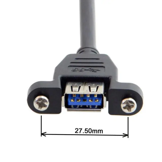 Alt view image 2 of 6 - 20cm USB 3.0 20Pin 19Pin Motherboard to USB 3.0 Extension Data Cable for Front Panel Screw Mount Type