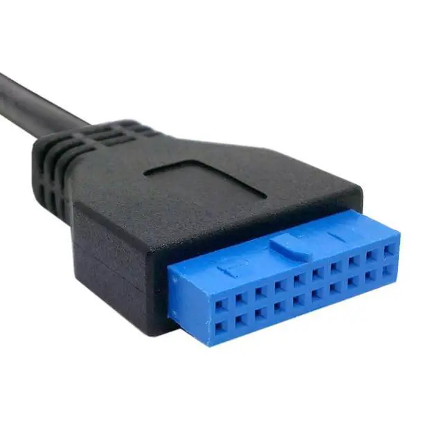 Alt view image 3 of 6 - 20cm USB 3.0 20Pin 19Pin Motherboard to USB 3.0 Extension Data Cable for Front Panel Screw Mount Type