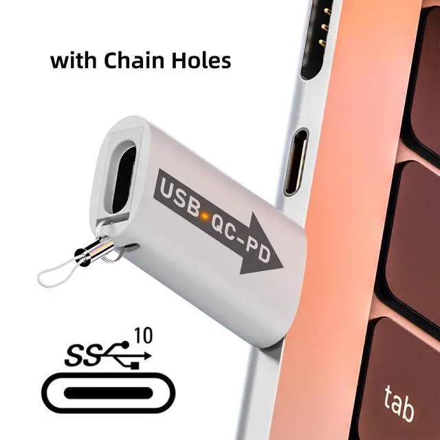 Alt view image 4 of 7 - USB 3.0 QC Power to PD USB C Device 5Gbps Data Power Adapter for Laptop Tablet Phone 2Pcs/Set