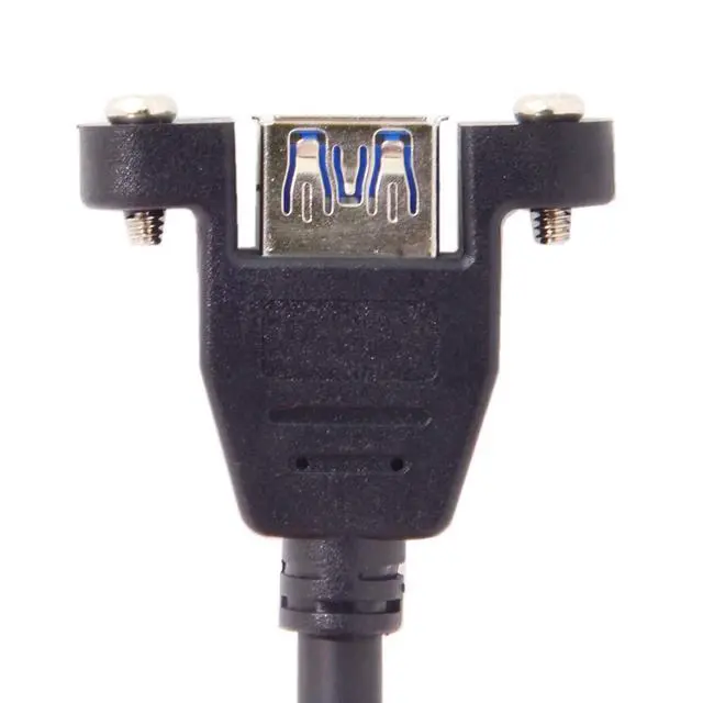 Alt view image 3 of 5 - USB 3.0 20Pin Motherboard to USB 3.0 Extension Data Cable for Front Panel Screw Mount Type 90 Degree UP Angled