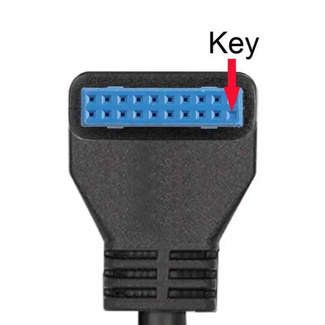 Alt view image 4 of 5 - USB 3.0 20Pin Motherboard to USB 3.0 Extension Data Cable for Front Panel Screw Mount Type 90 Degree UP Angled