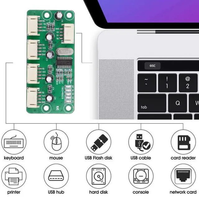 Alt view image 4 of 7 - 4 Port USB 2.0 HUB,Pitch=2.0mm 4Pin 1 to 4 Splitter Port Multiplier Expansion Adapter for Laptop/Flash Drive/Keyborad/Mouse