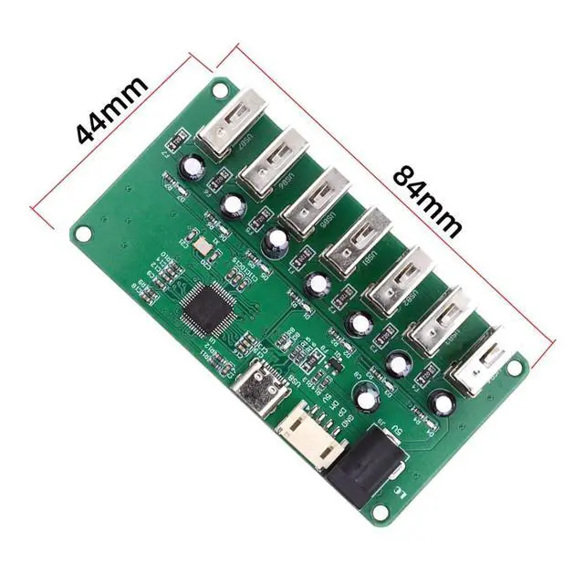 Alt view image 7 of 7 - 7 Port USB 2.0 HUB,Pitch=2.0mm 4Pin/USB C 1 to 7 USB 2.0 Splitter Port Multiplier Expansion Adapter with DC 5V Power Port for Laptop/Flash Drive/Keyborad/Mouse
