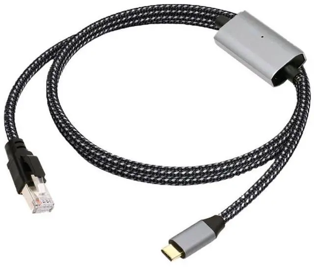 Main image of USB C to Ethernet Cable, USB 3.1 Type C to CAT7 RJ45 1000Mbps Gigabit LAN Network Nylon Braided Cable 1.2M with AX88179 Chipset