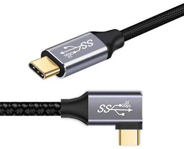 Main image of USB C Cable USB 3.1 Type C 10Gbps 100W Data 90 Degree Right Angled Cable with E-Marker for Laptop Phone 3.0M