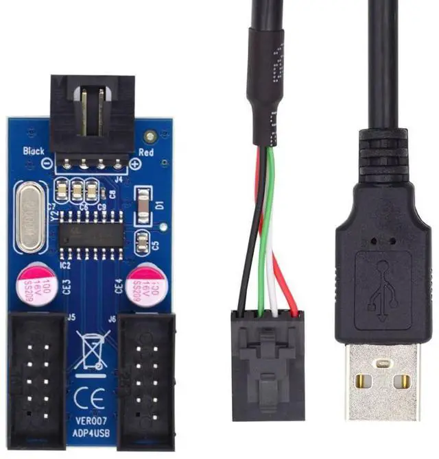 Main image of USB 2.0 Front Panel Header 1 to 2 9Pin/10Pin HUB Mainboard Header Extension Adapter Splitter Cable