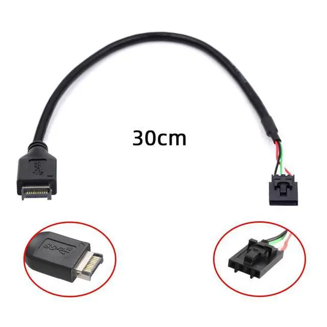 Alt view image 7 of 7 - USB 3.1 Type E Front Panel Header to Pitch 2.54mm 4Pin Cable 0.98FT for 9Pin/10Pin HUB Mainboard Header Extension Adapter