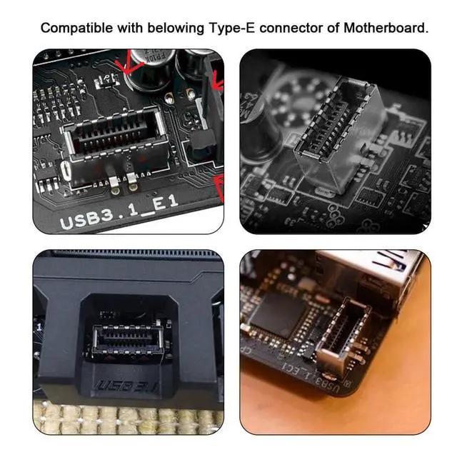Alt view image 6 of 7 - USB 3.1 Type E Front Panel Header to Pitch 2.54mm 4Pin Cable 0.98FT for 9Pin/10Pin HUB Mainboard Header Extension Adapter