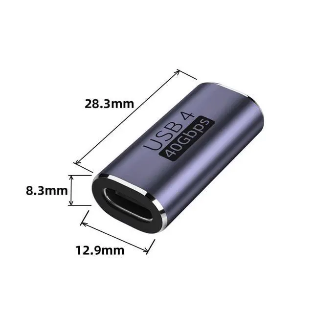 Alt view image 7 of 7 - USB C Female to Female Adapter,USB4 Type C 100W Power Data 8K Video Extension Connector Adapter