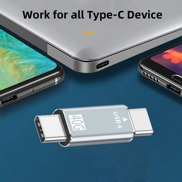 Alt view image 6 of 7 - USB C Male to Male Adapter,USB4 Type C 100W Power Data 8K Video Extension Connector Adapter