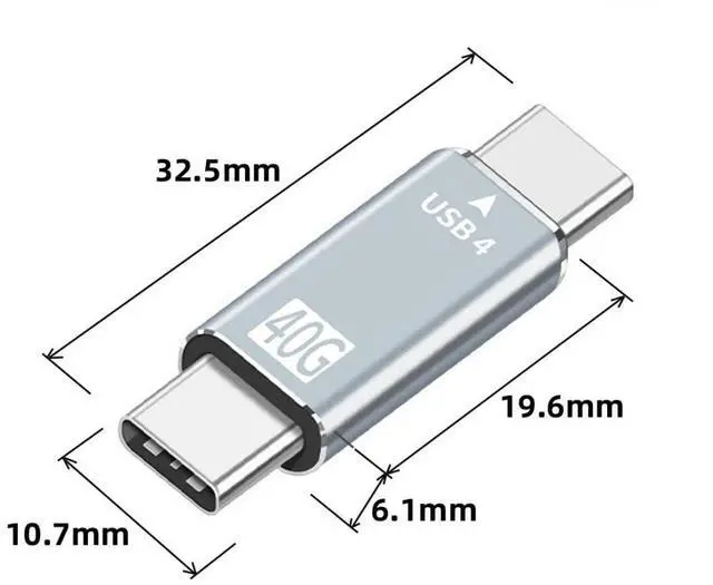 Alt view image 7 of 7 - USB C Male to Male Adapter,USB4 Type C 100W Power Data 8K Video Extension Connector Adapter